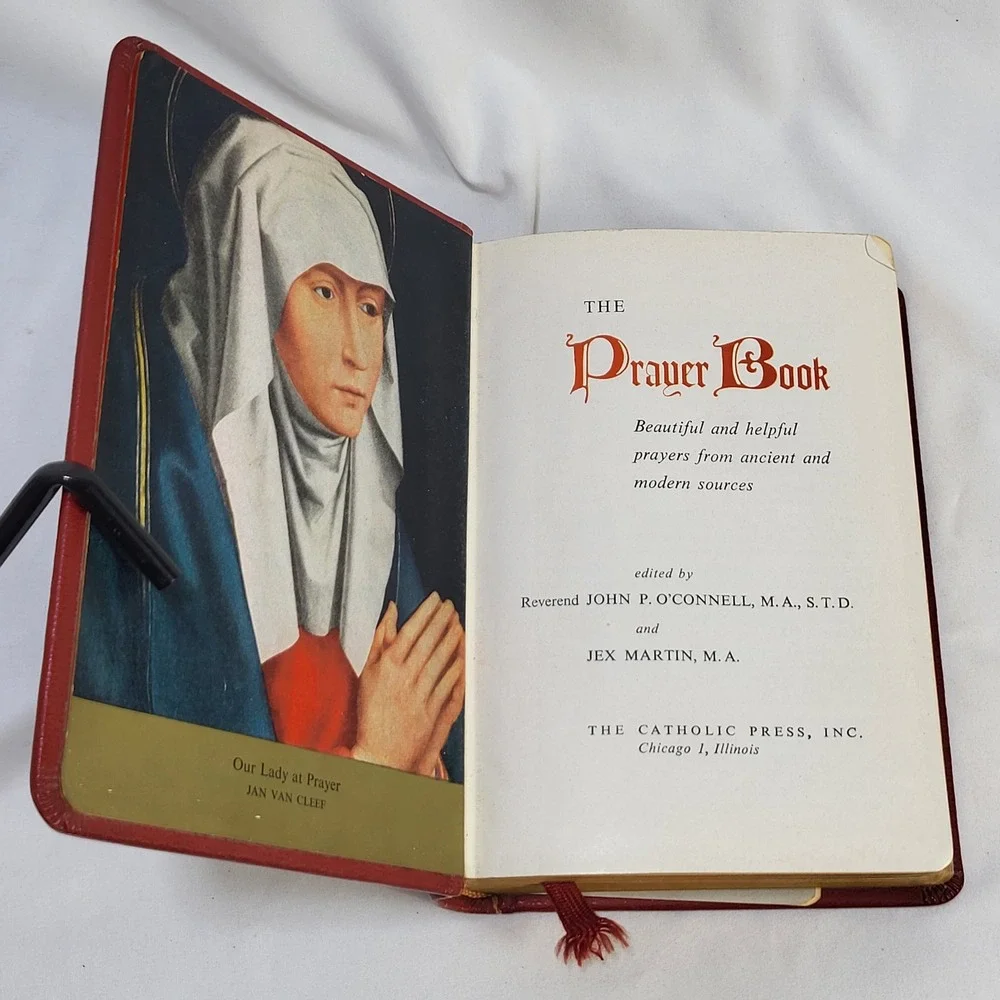 Vintage 1954 The Prayer Book Catholic Press Life of Christ Red Gilt Illustrated